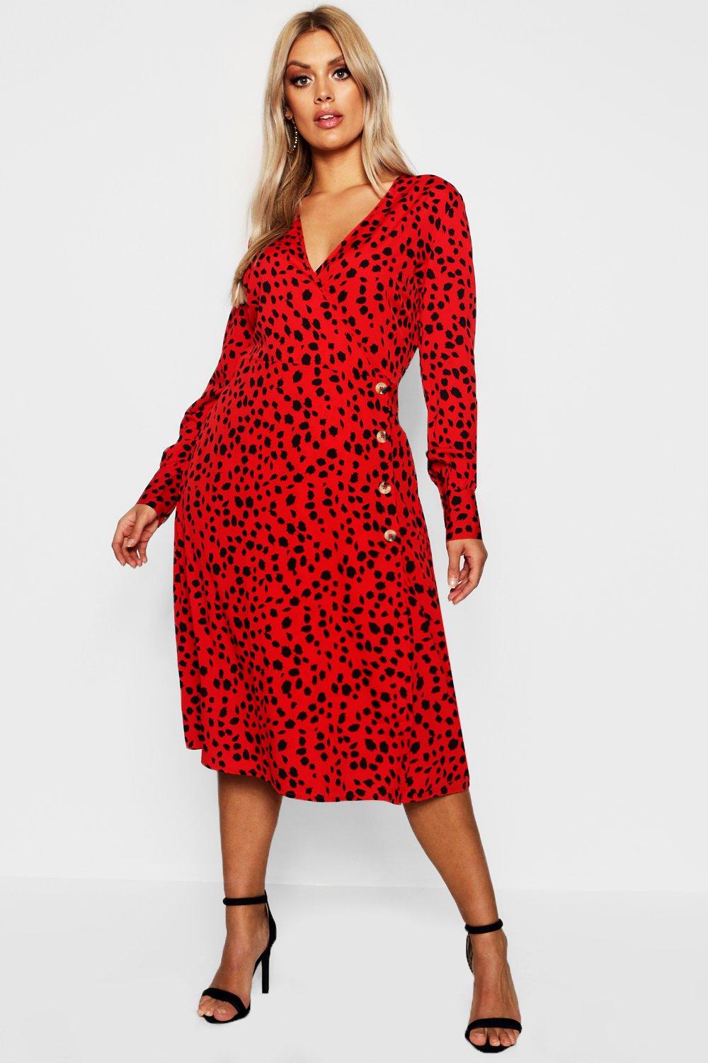 horn button midi dress