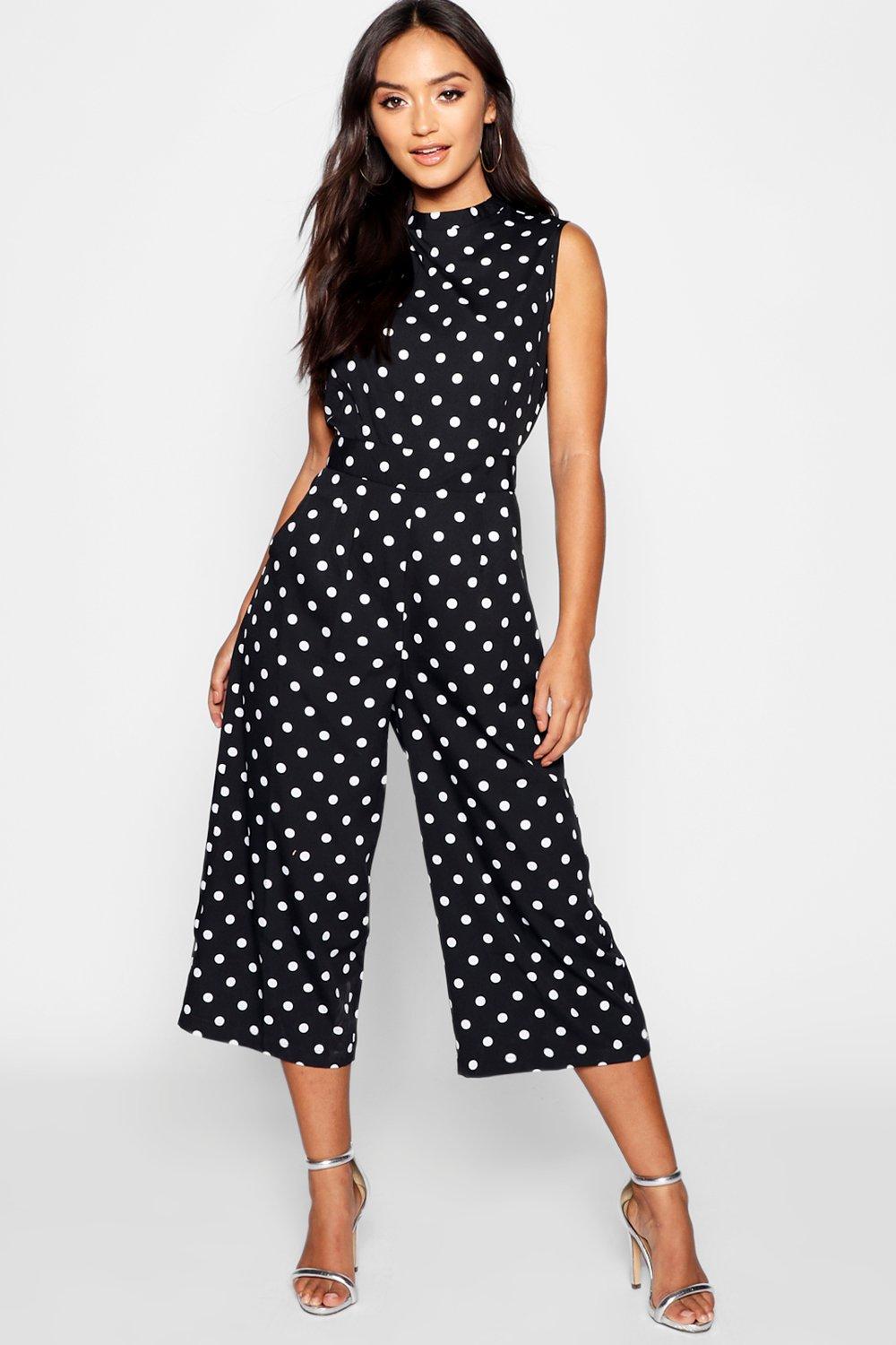 polka dot petite jumpsuit