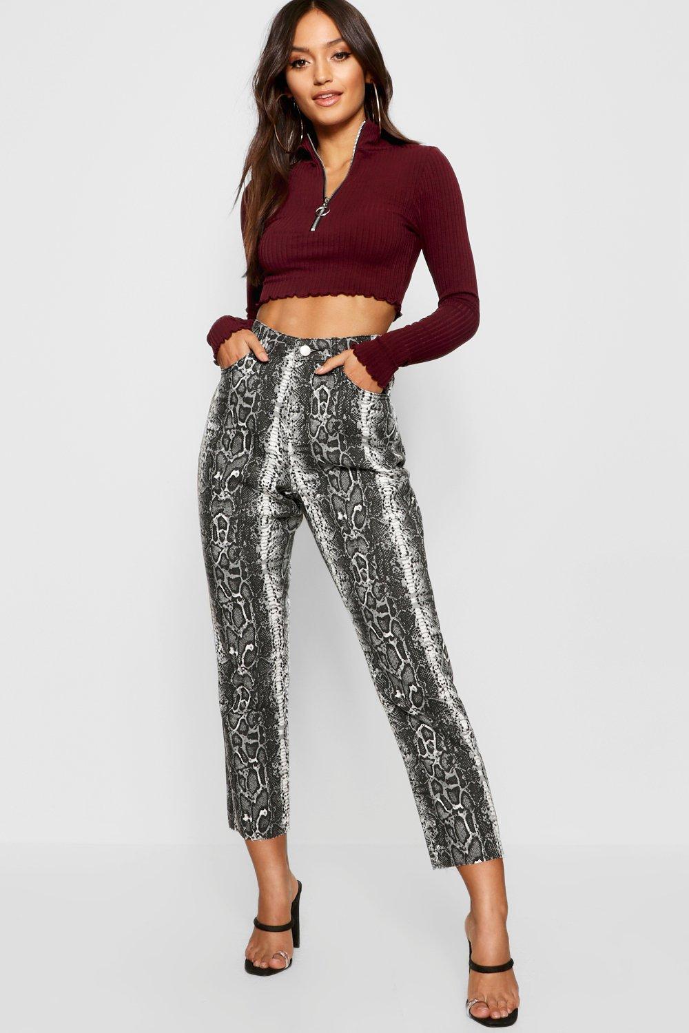 snake print jean