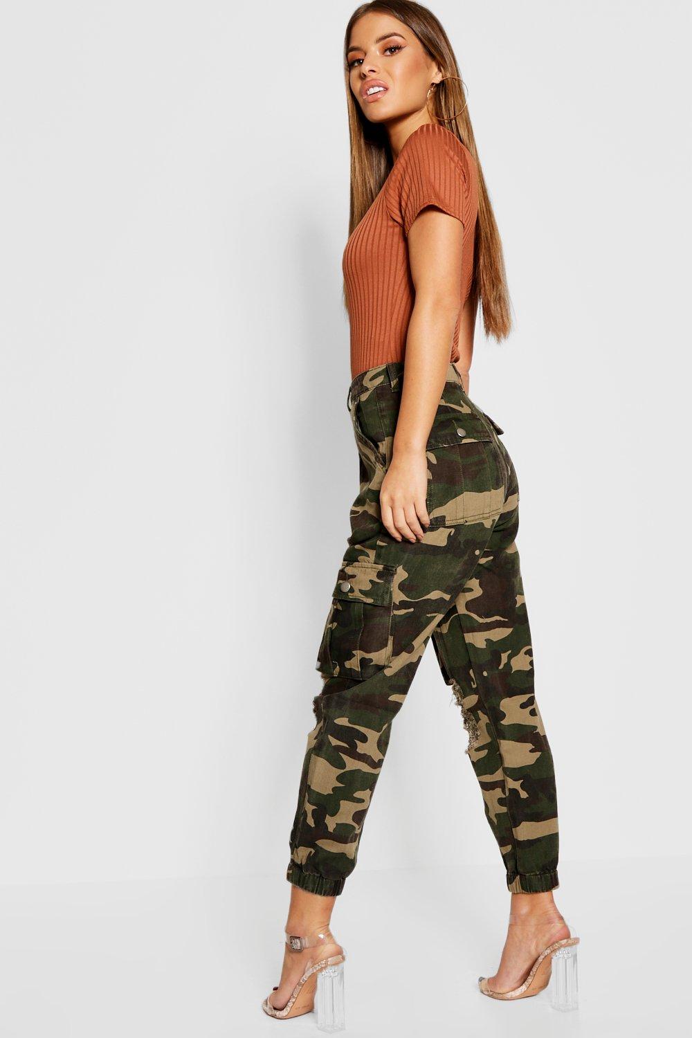 petite camo cargo pants