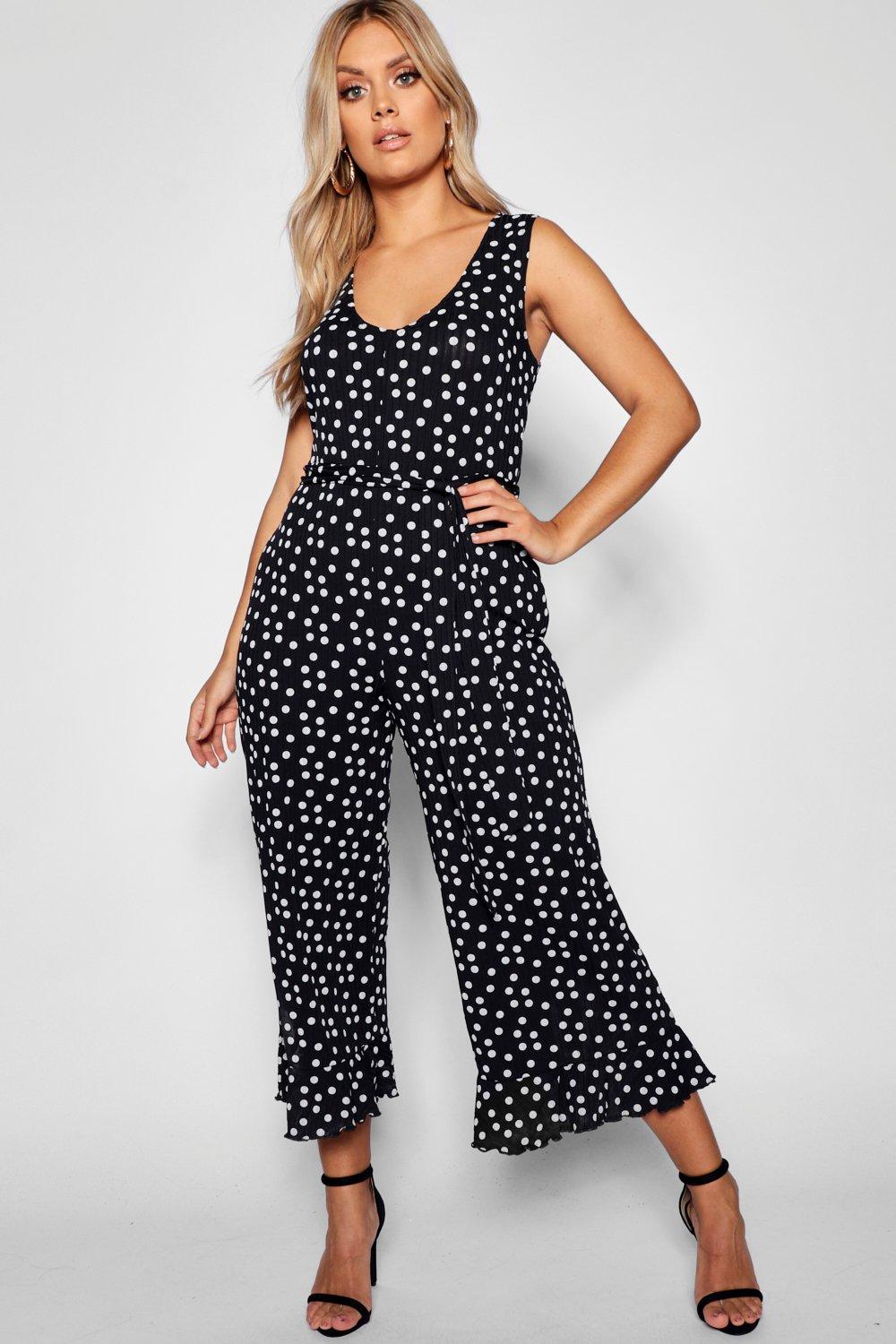 spotty culotte jumpsuit