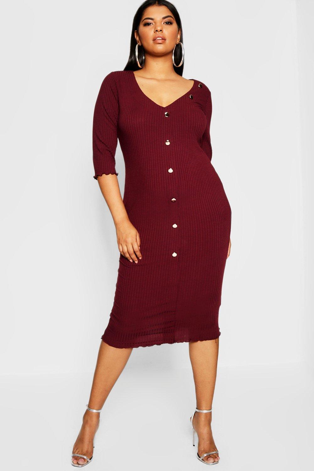 boohoo button dress