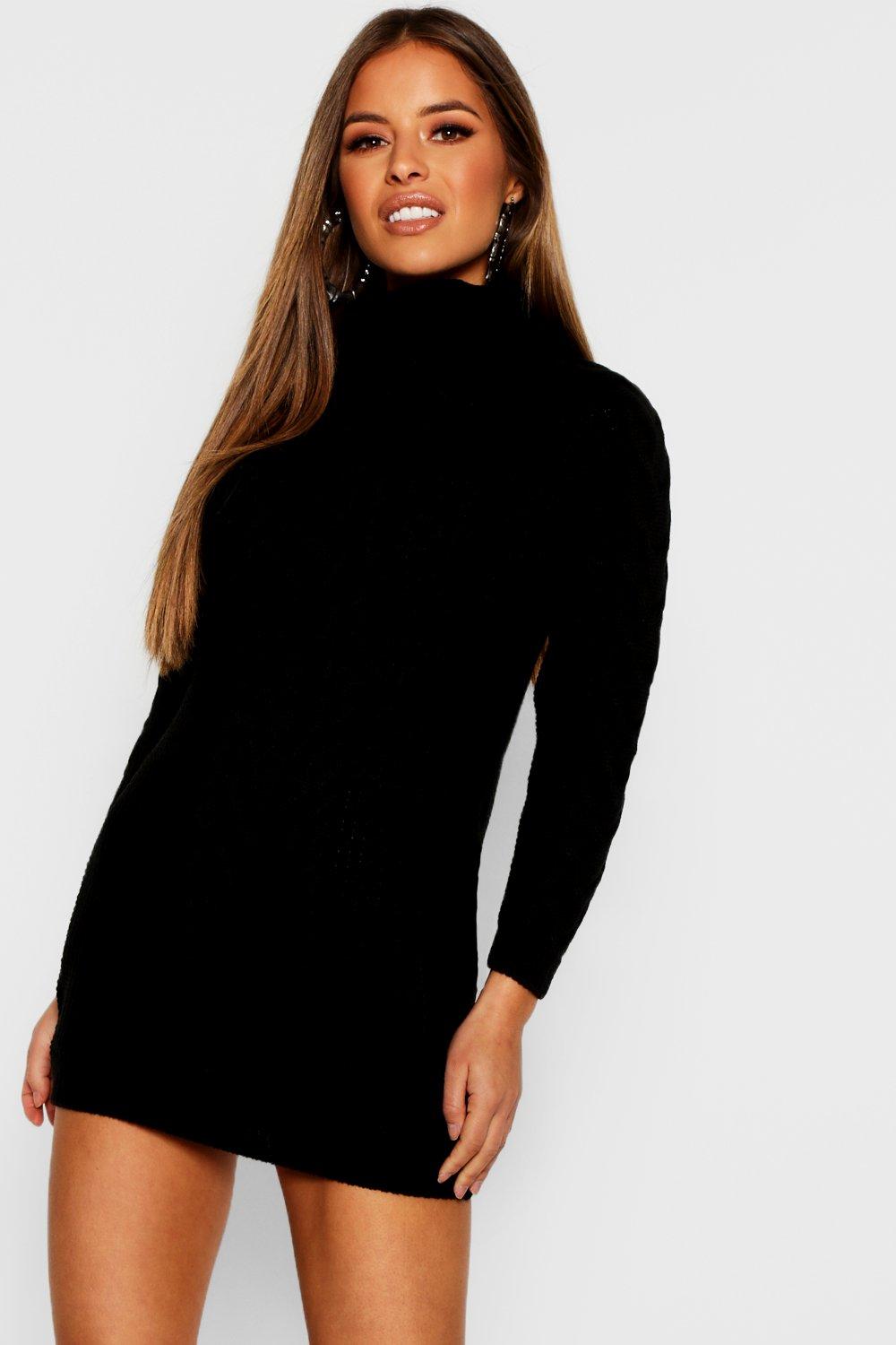 roll neck knitted jumper dress