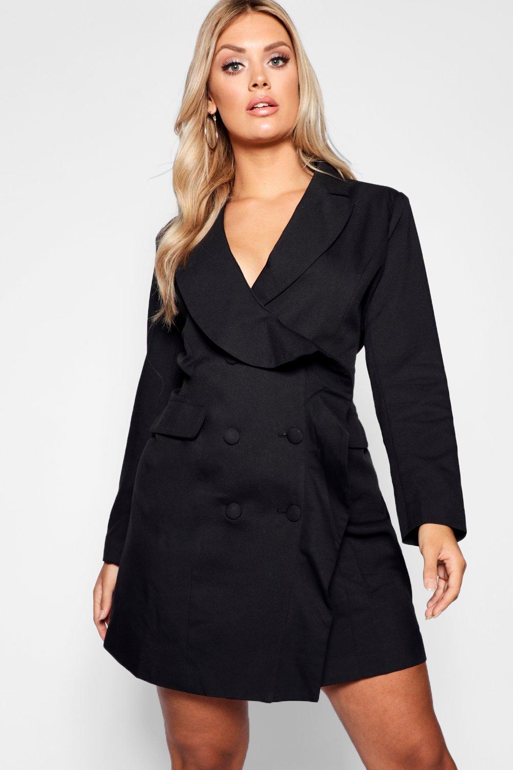 boohoo plus blazer dress