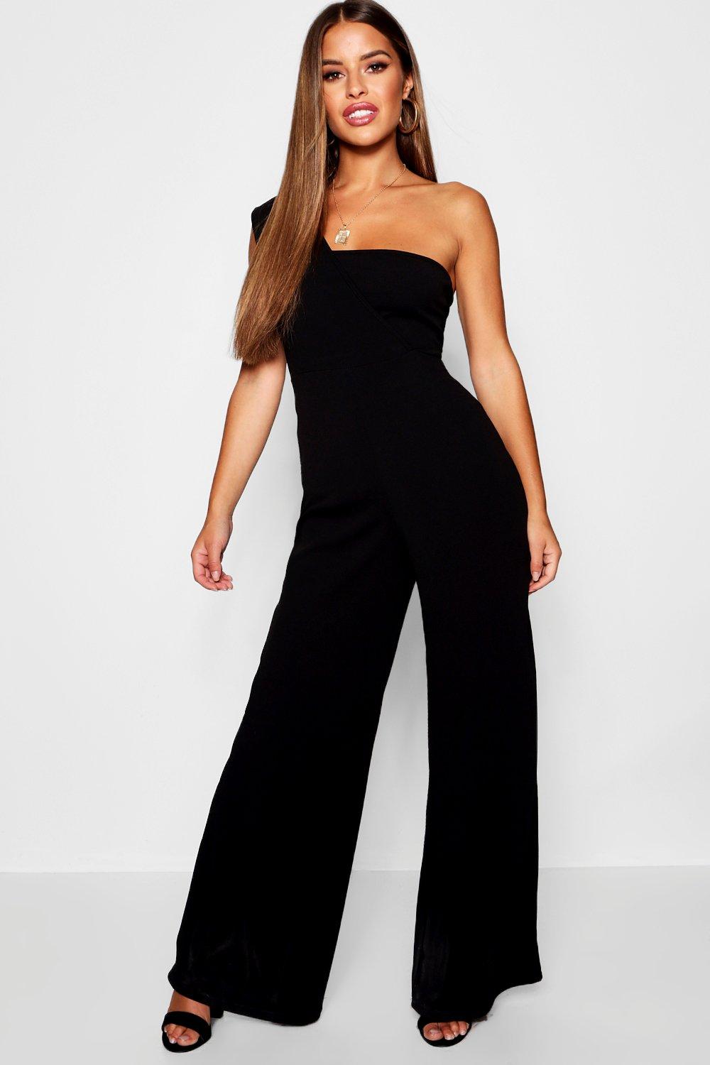 boohoo one shoulder jumpsuit
