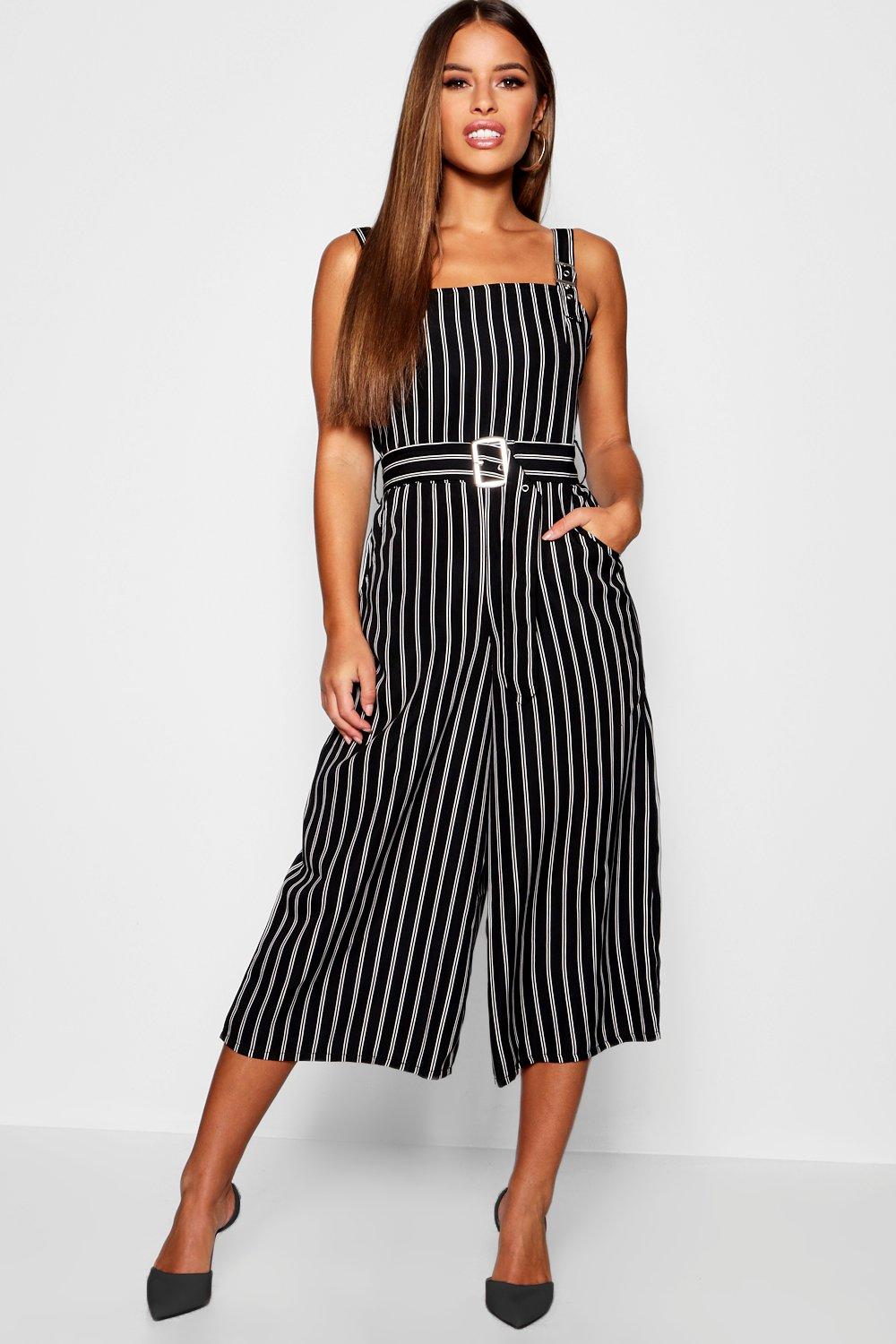 petite stripe jumpsuit