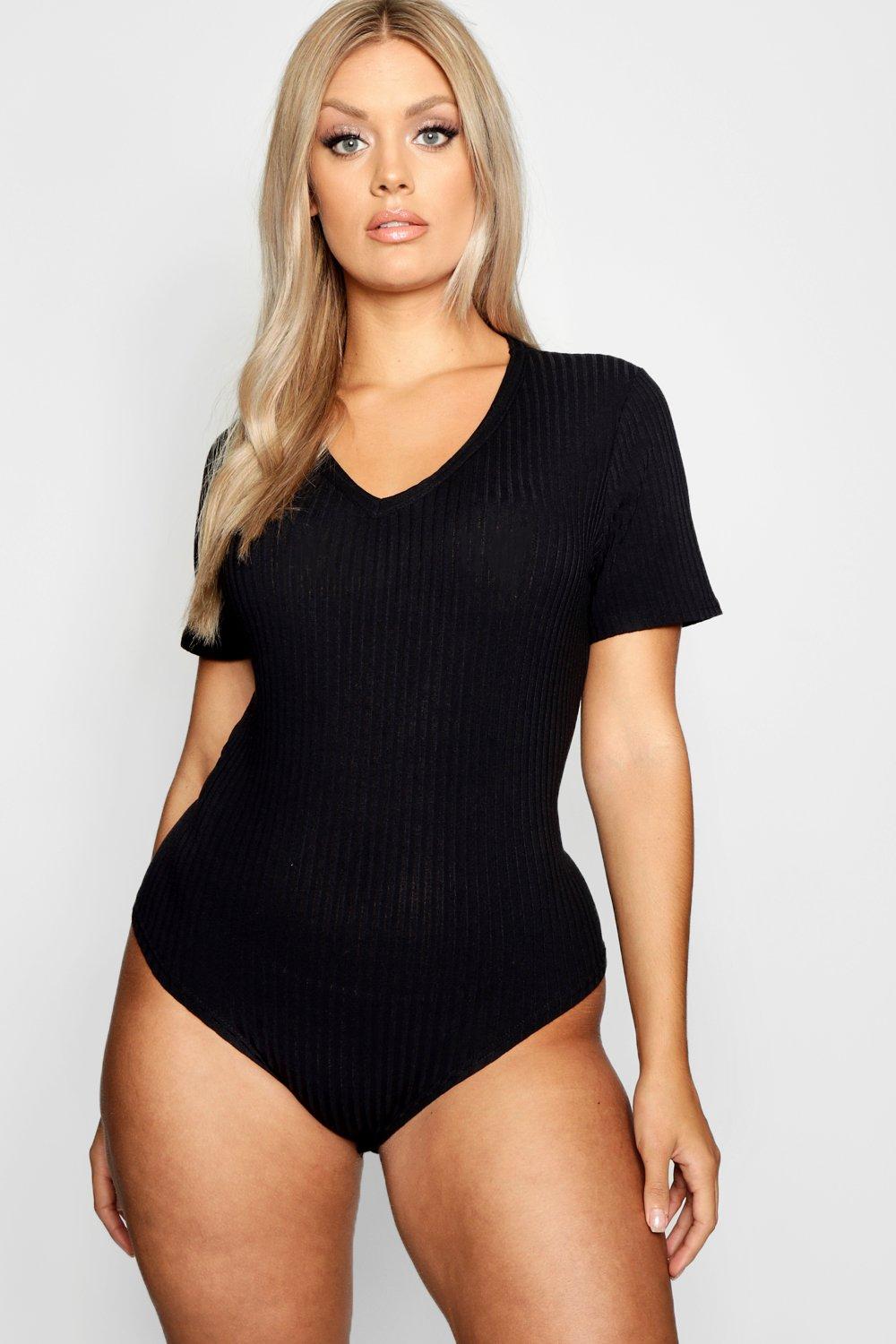 black v neck bodysuit