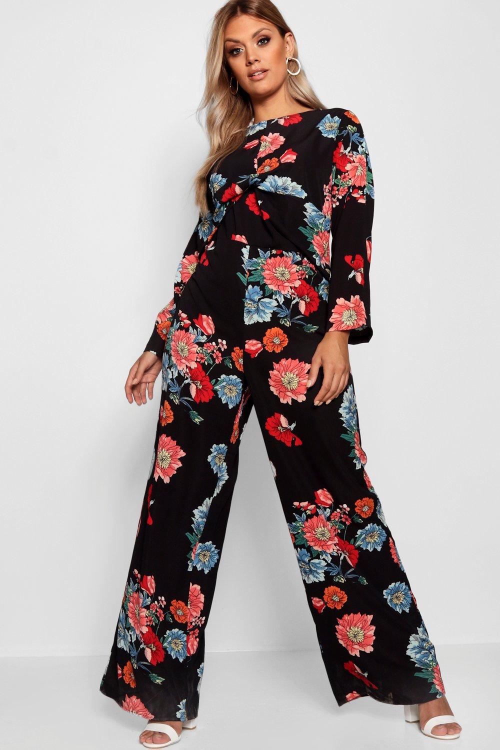 boohoo twist front jumpsuit