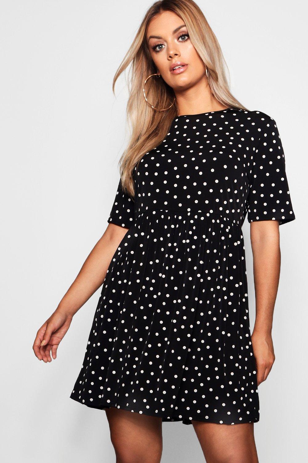 polka dot smock dress