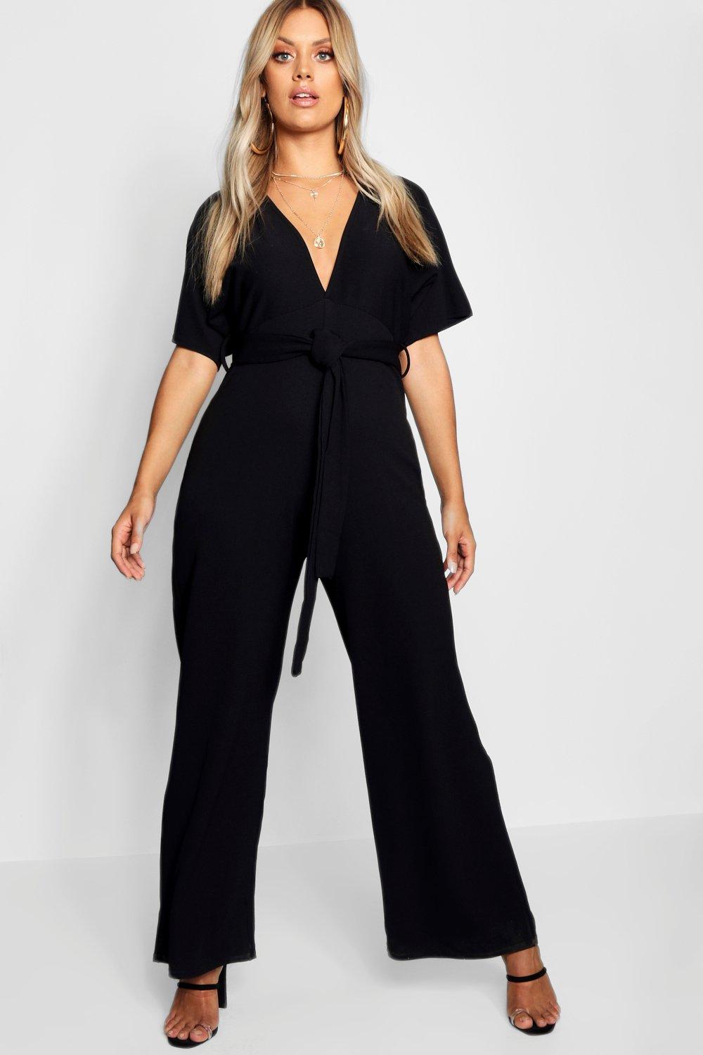 plunge kimono sleeve jumpsuit