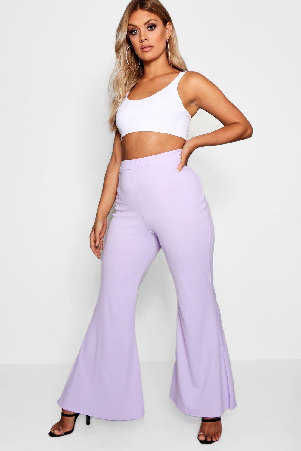 

Расклешенные брюки из крепа из коллекции <Плюс сайз, Lilac