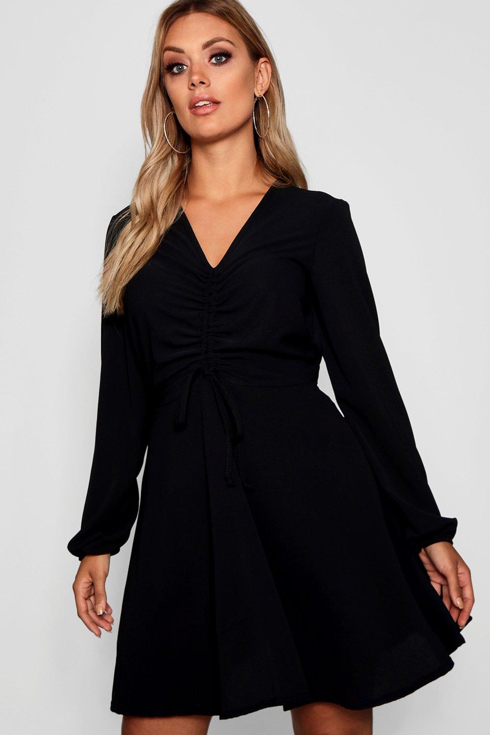 Plus Ruched Front Smock Dress | Boohoo