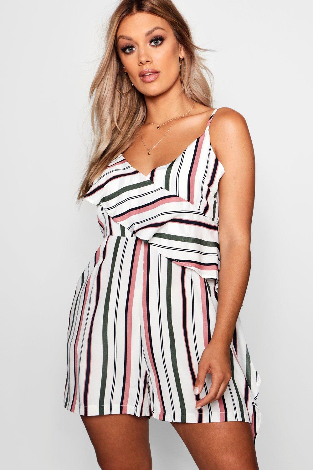 boohoo striped playsuit