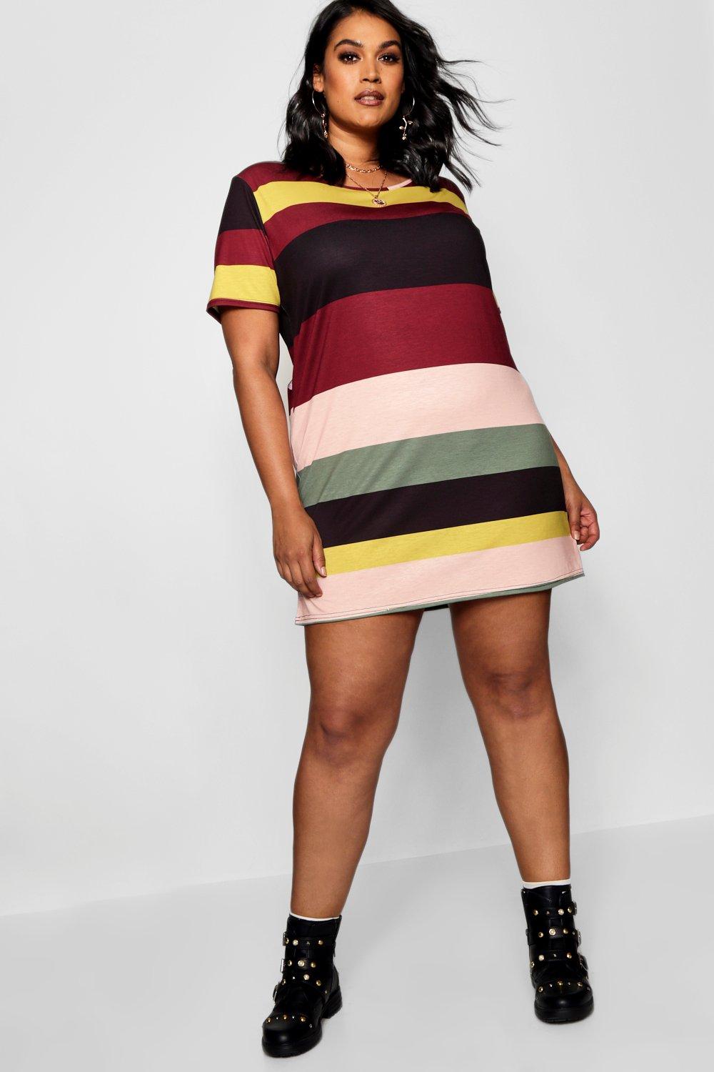 boohoo plus t shirt dress