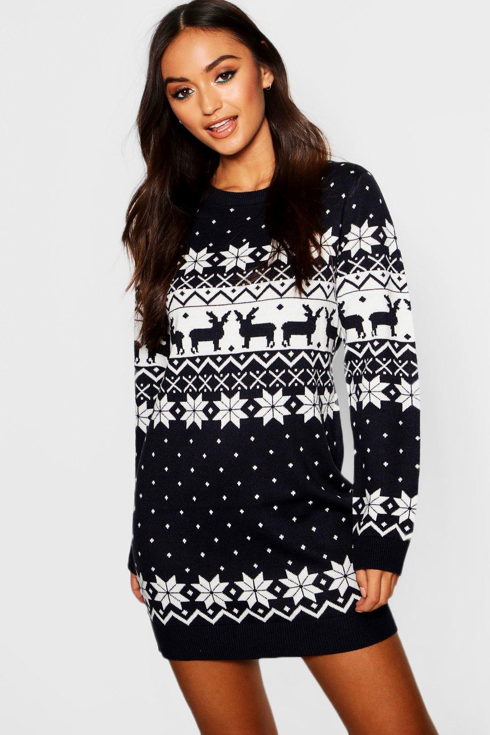 boohoo christmas jumper dress