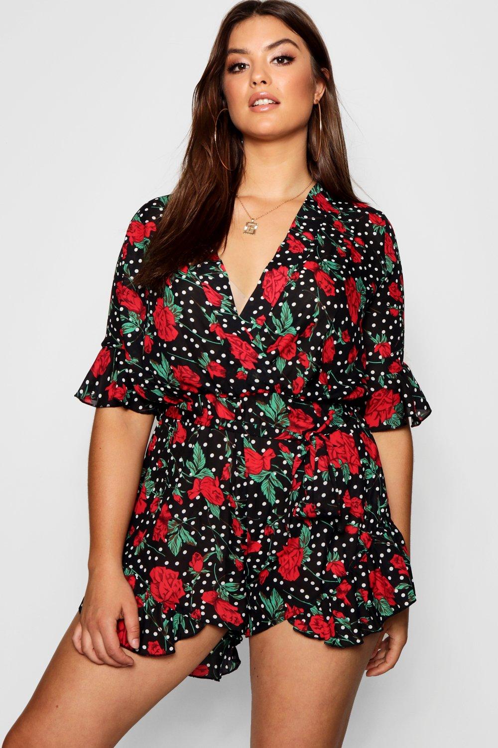 boohoo wrap playsuit