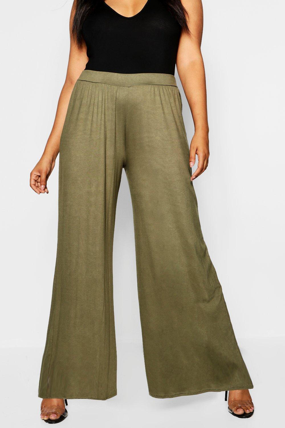 

Широкие брюки Плюс сайз из джерси, Khaki