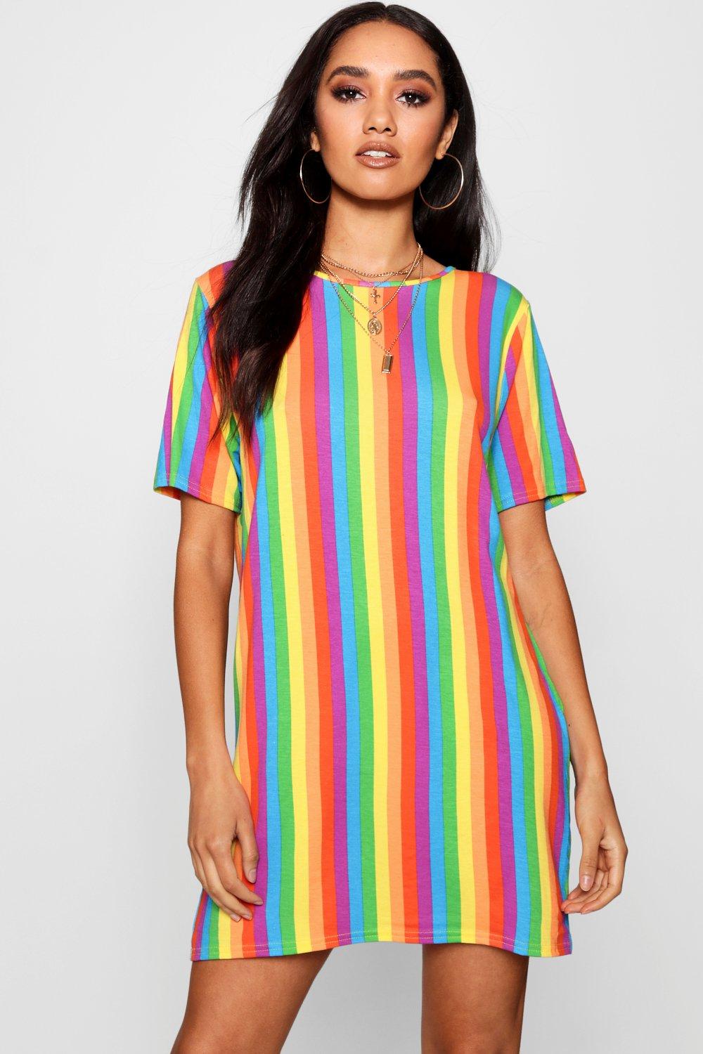 rainbow t shirt dress