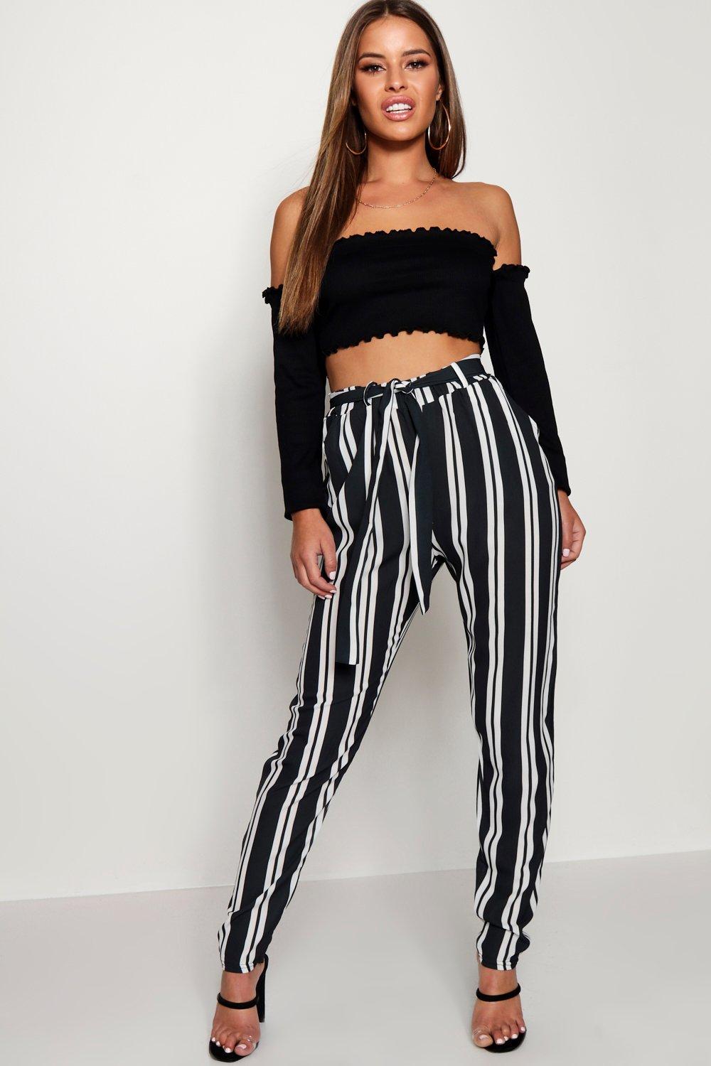 petite striped trousers