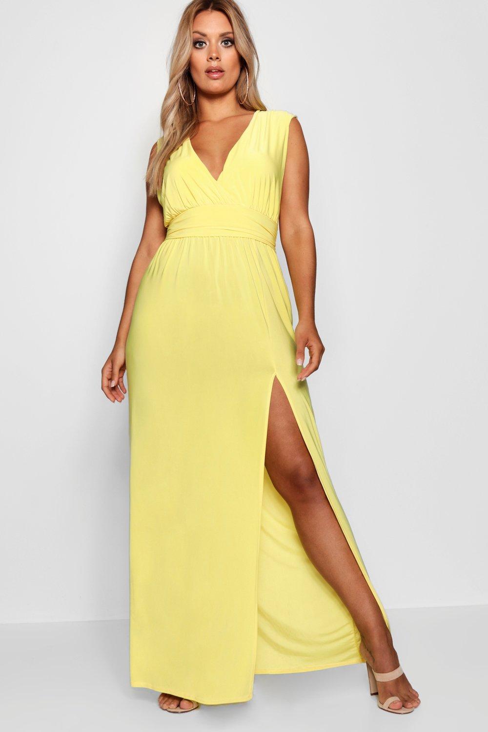 yellow plus maxi dress