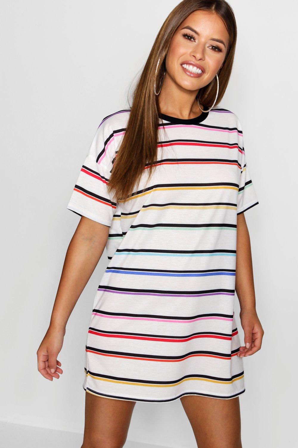 striped tee shirt dress