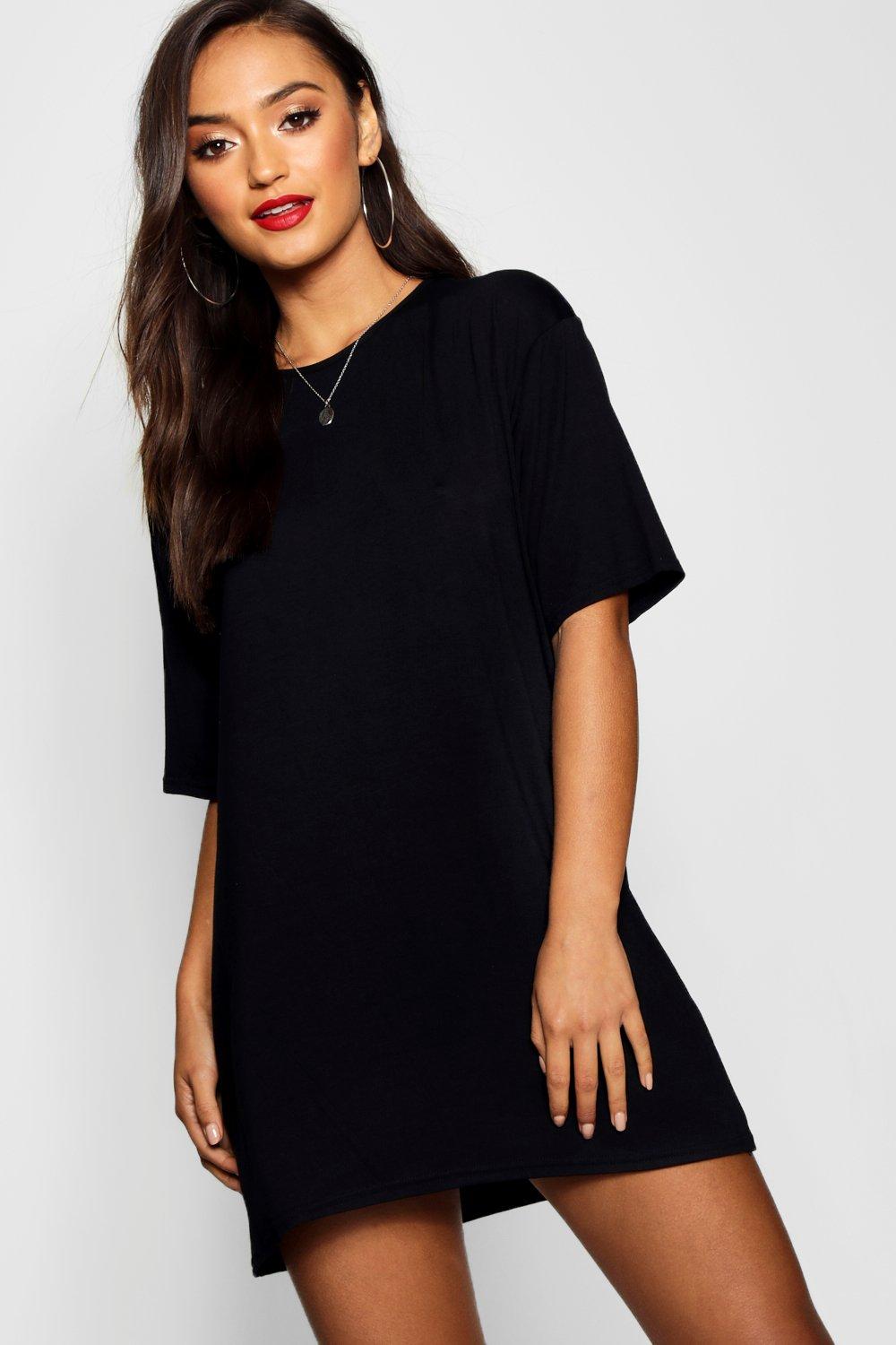 boohoo black shirt dress