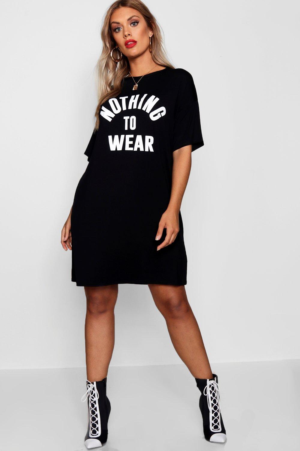 boohoo plus t shirt dress