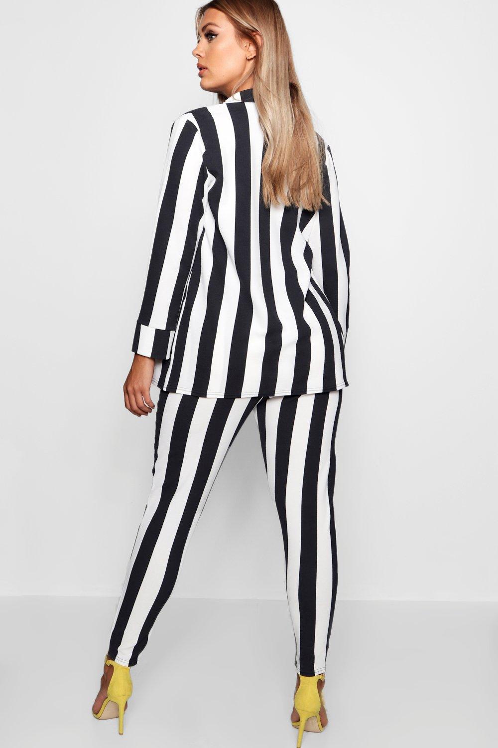 Plus Striped Suit Co Ord Boohoo