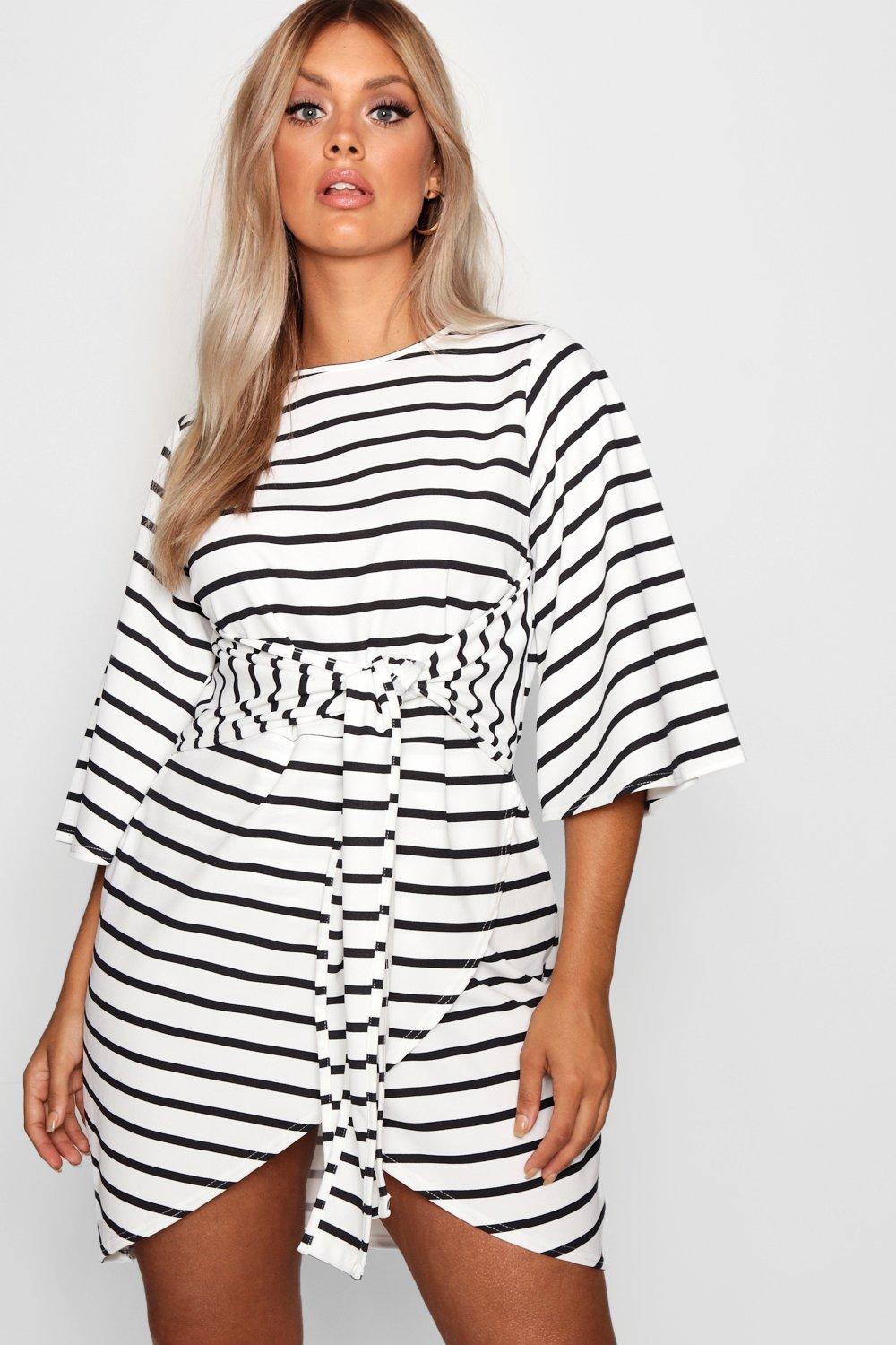 striped kimono dress