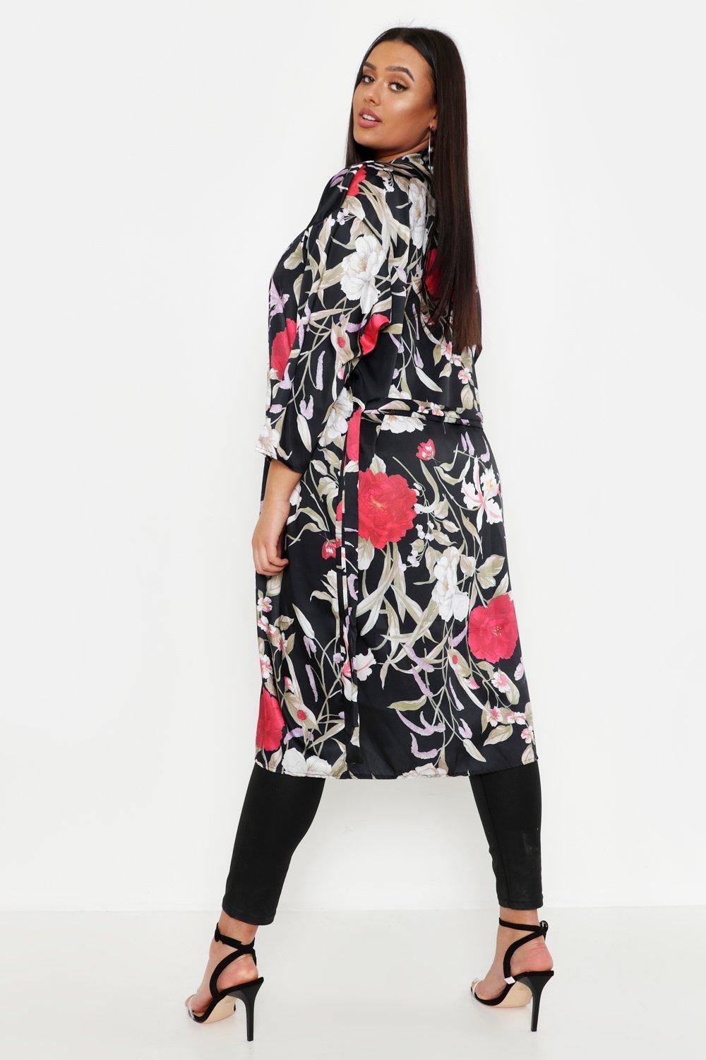 Boohoo Womens Plus Size Floral Kimono | eBay
