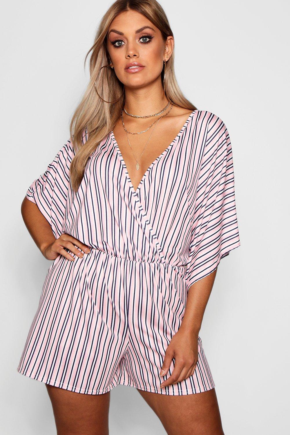 boohoo striped playsuit