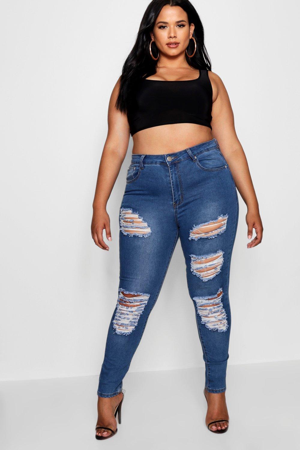 plus size ripped jeans