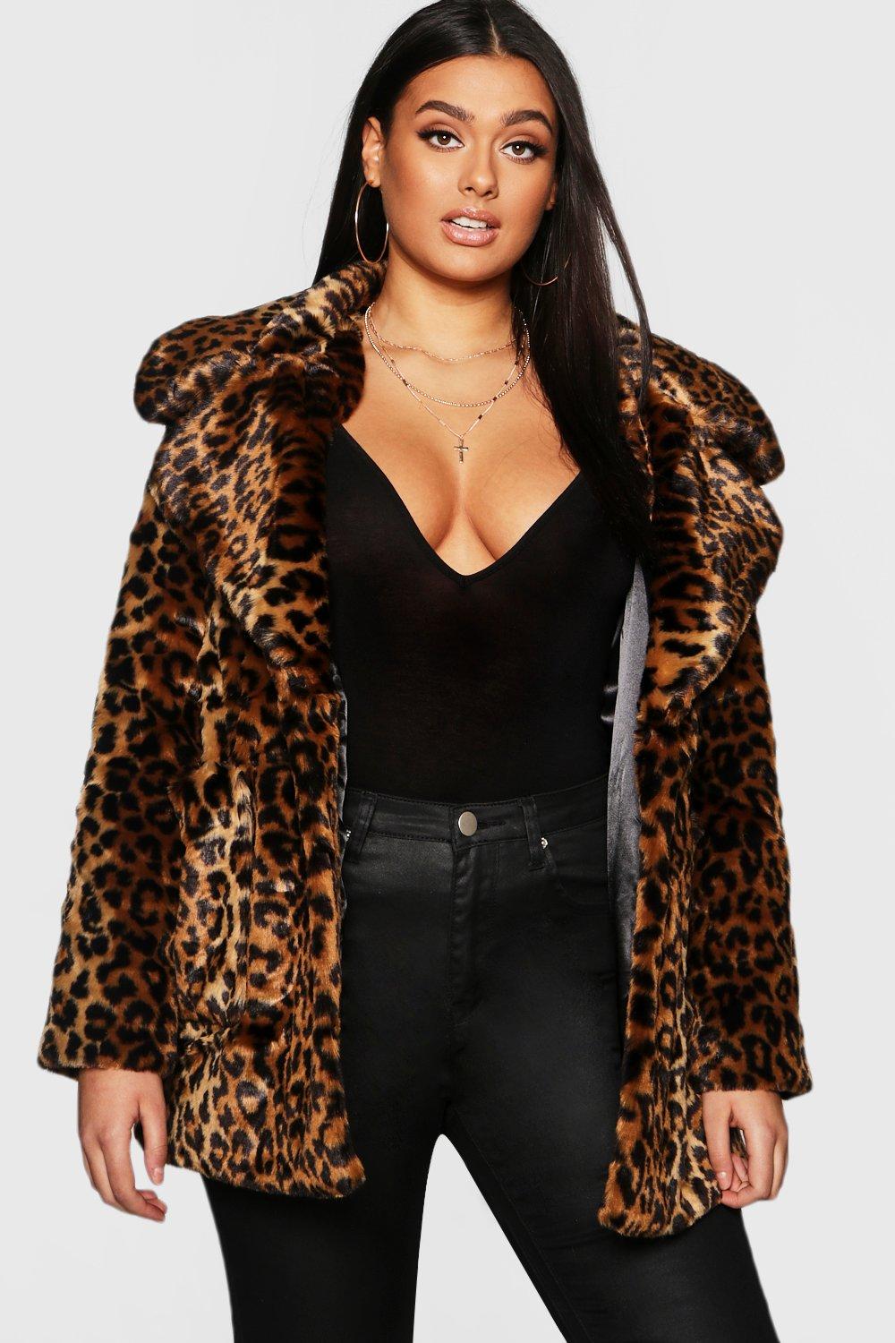 Plus Leopard Faux Fur Coat | Boohoo