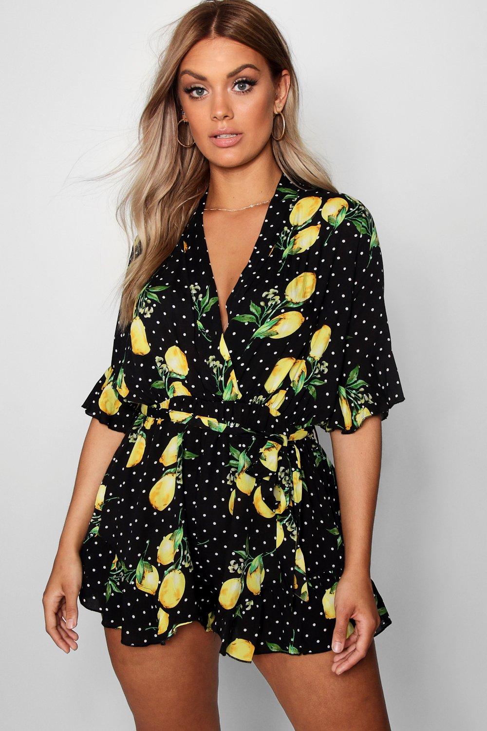 boohoo yellow playsuit