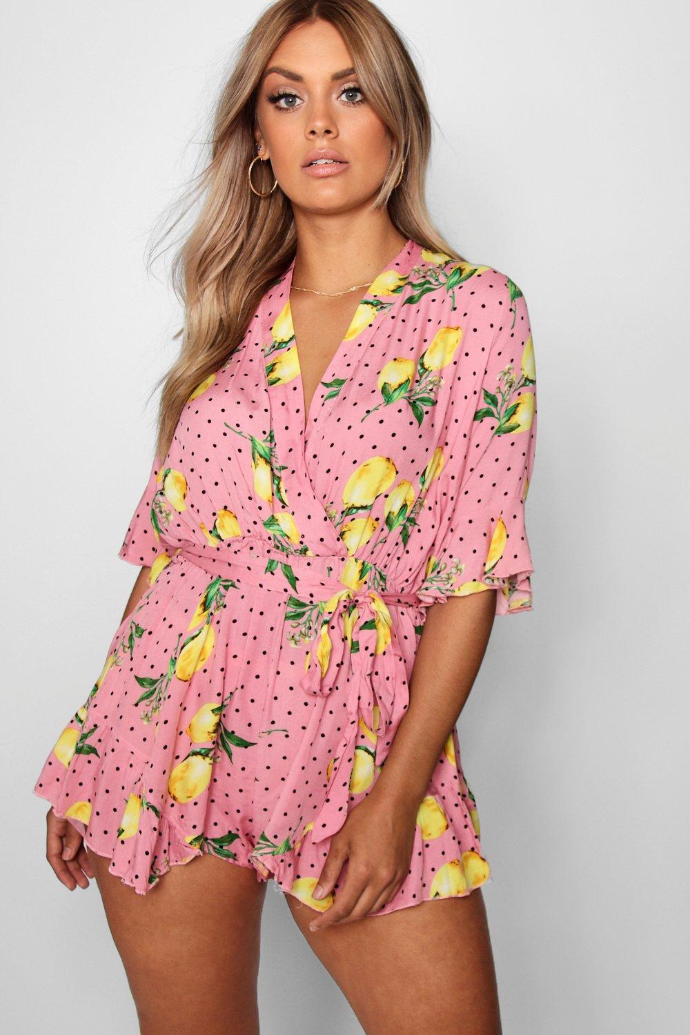 boohoo plus playsuit
