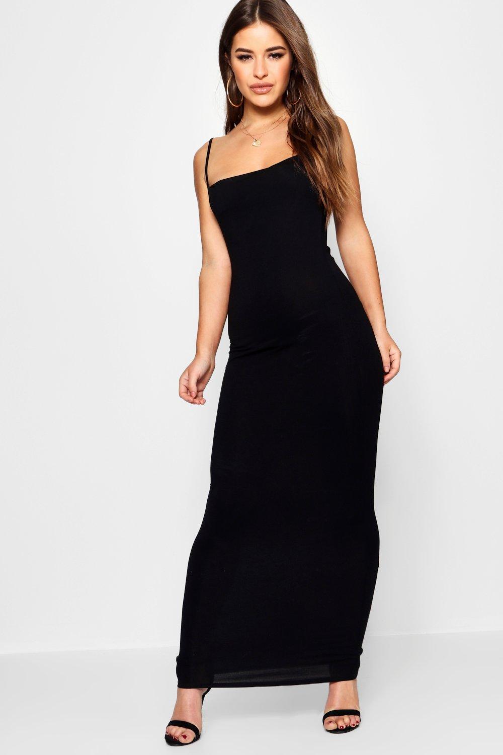 long black strap dress