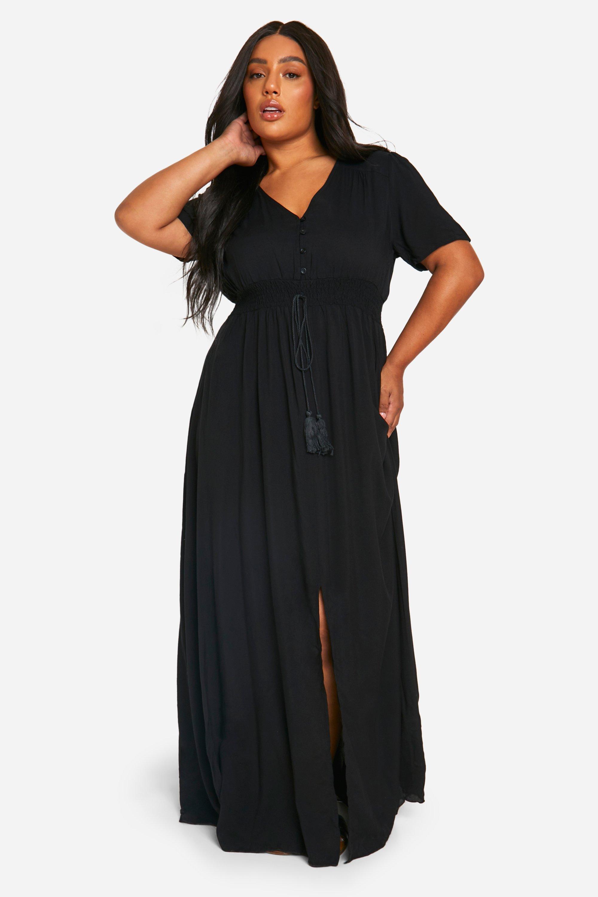 ruched waist maxi dress