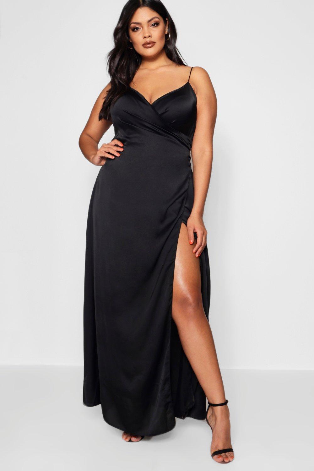 plus size satin maxi dress