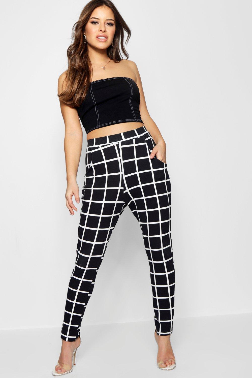 womens patterned cigarette trousers