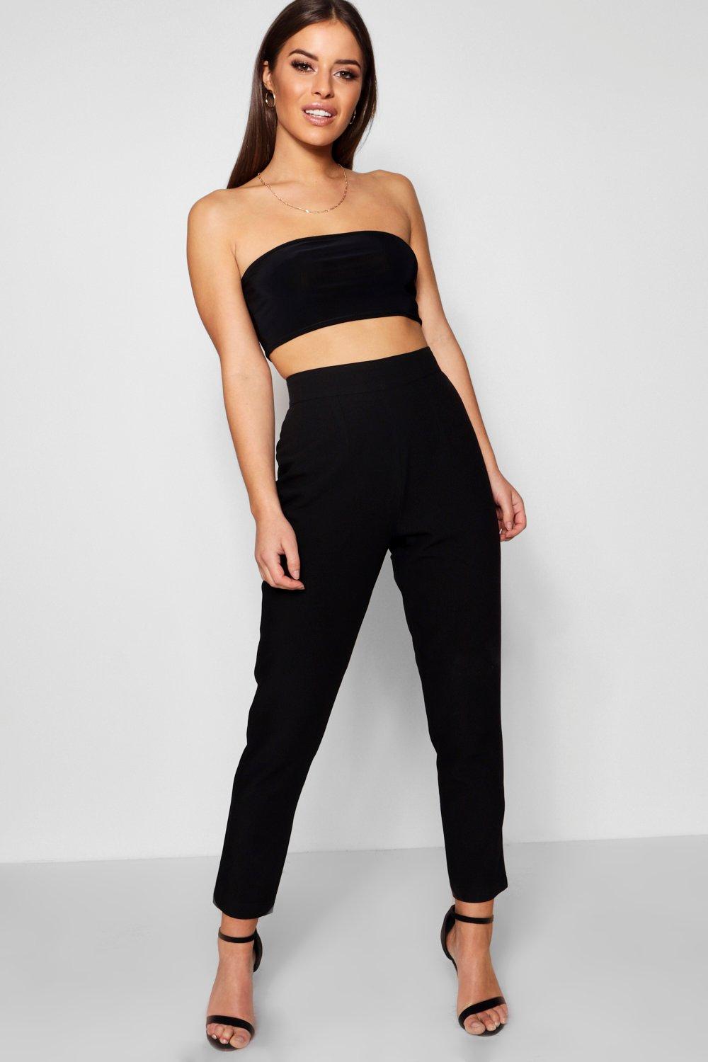 petite high waisted trousers