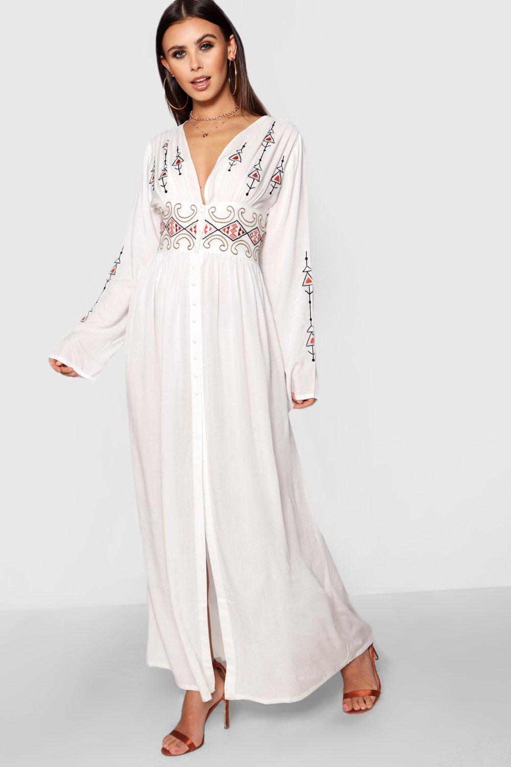 boohoo white long dress