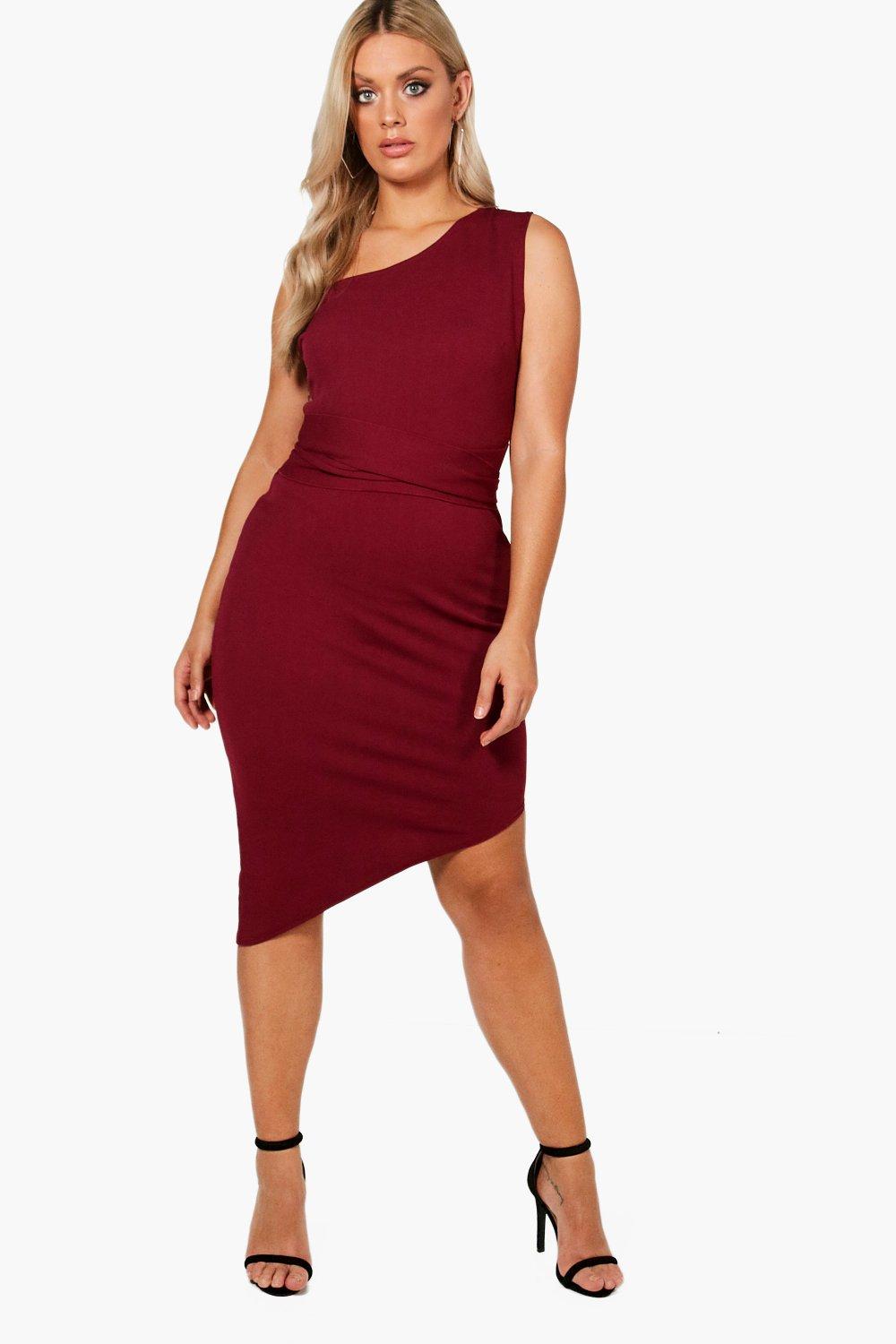 one shoulder asymmetric bodycon dress