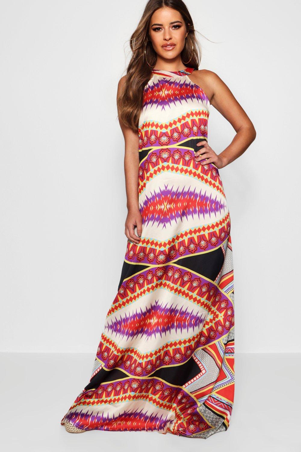 Petite Luxe bohemian Scarf Print Maxi Dress | Boohoo