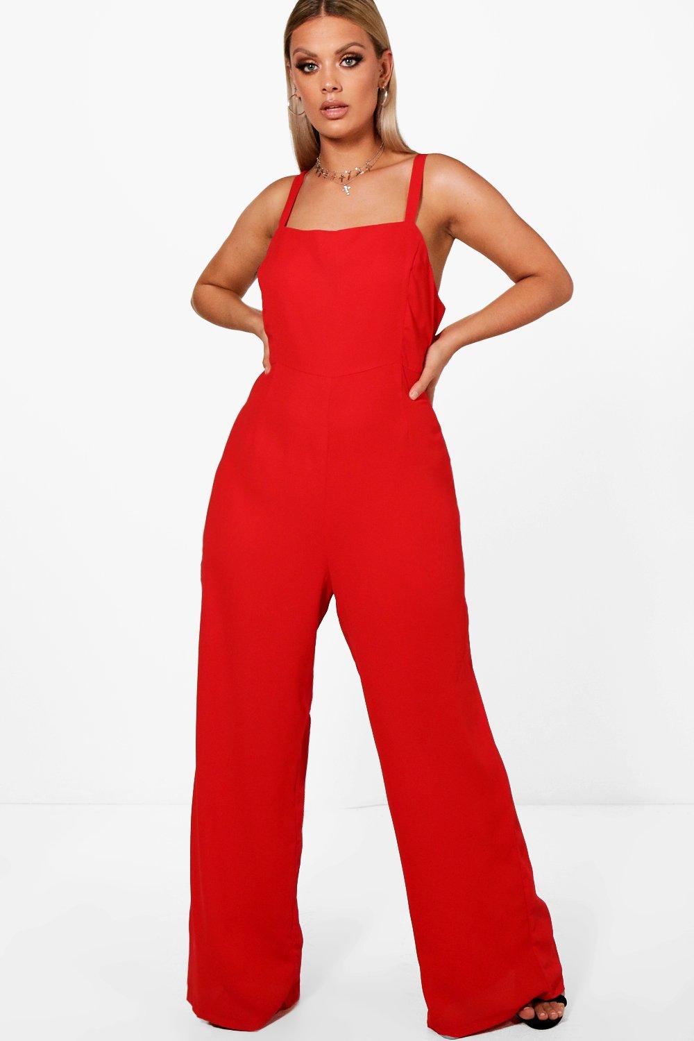 square neck wide leg jumpsuit
