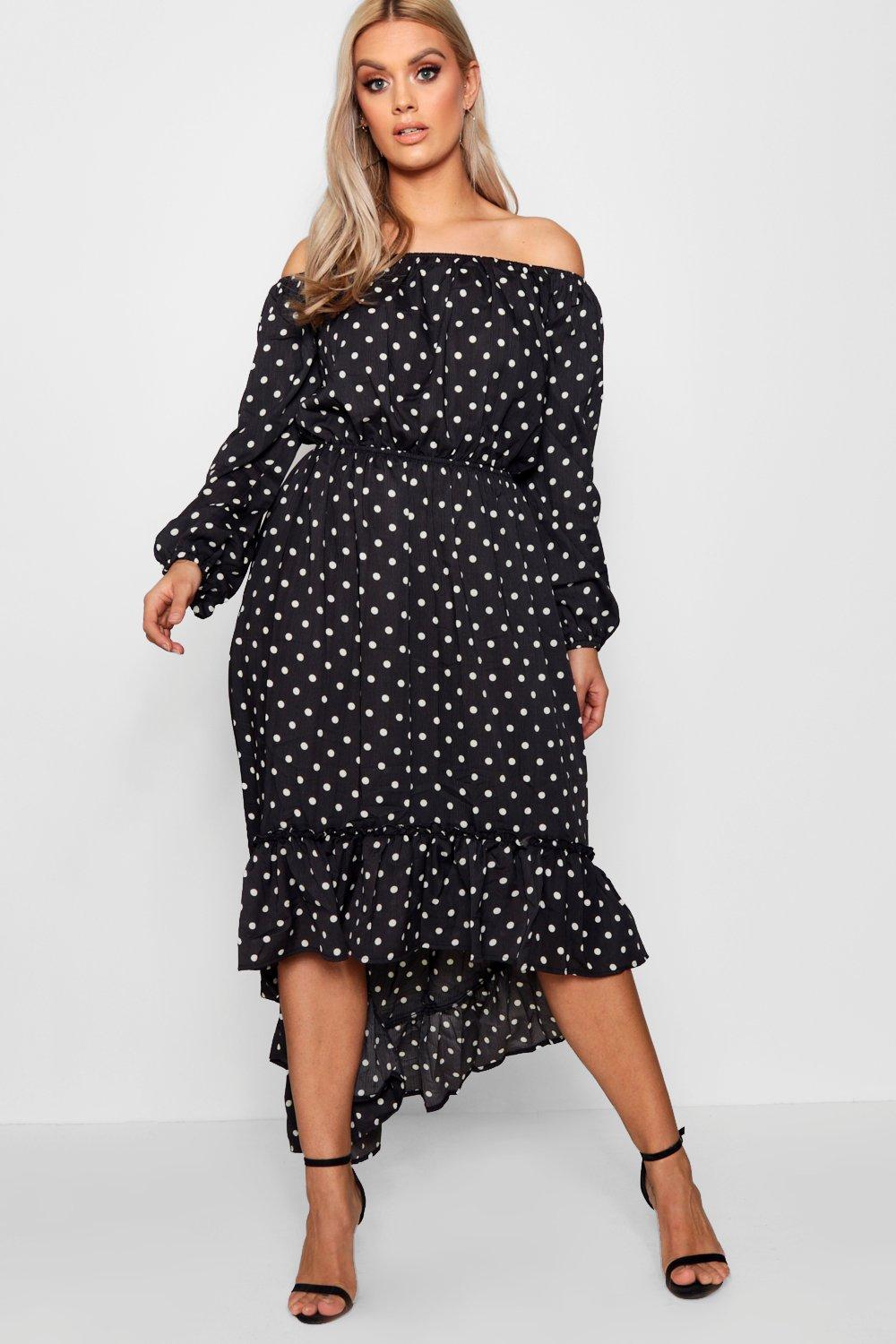 spotty ruffle dress