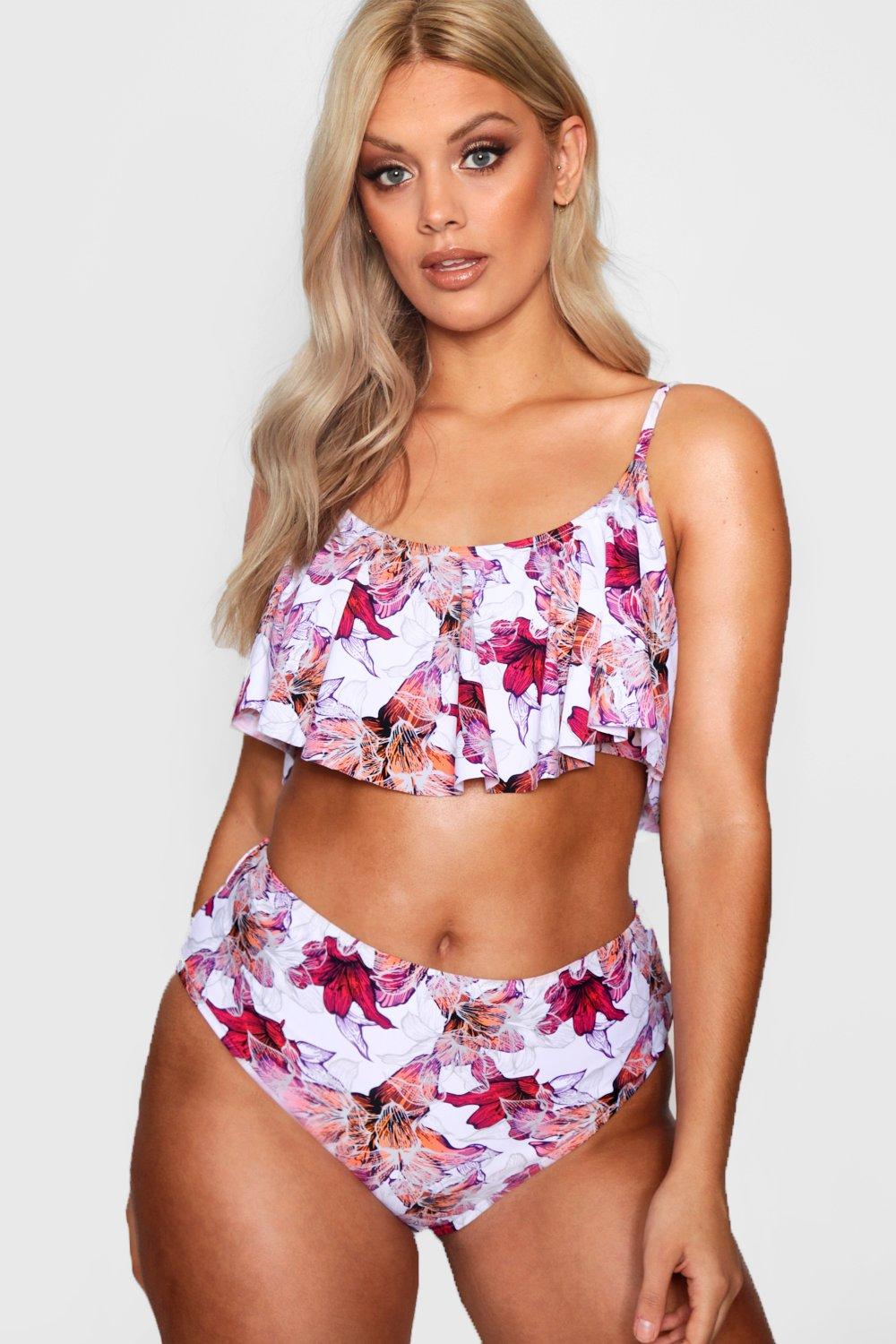 floral bikini high waisted