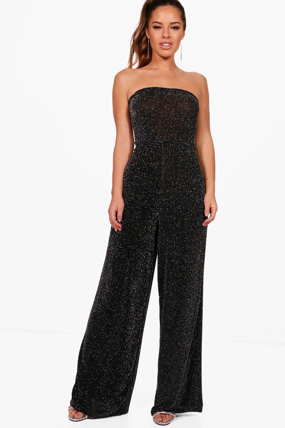 boohoo petite black jumpsuit