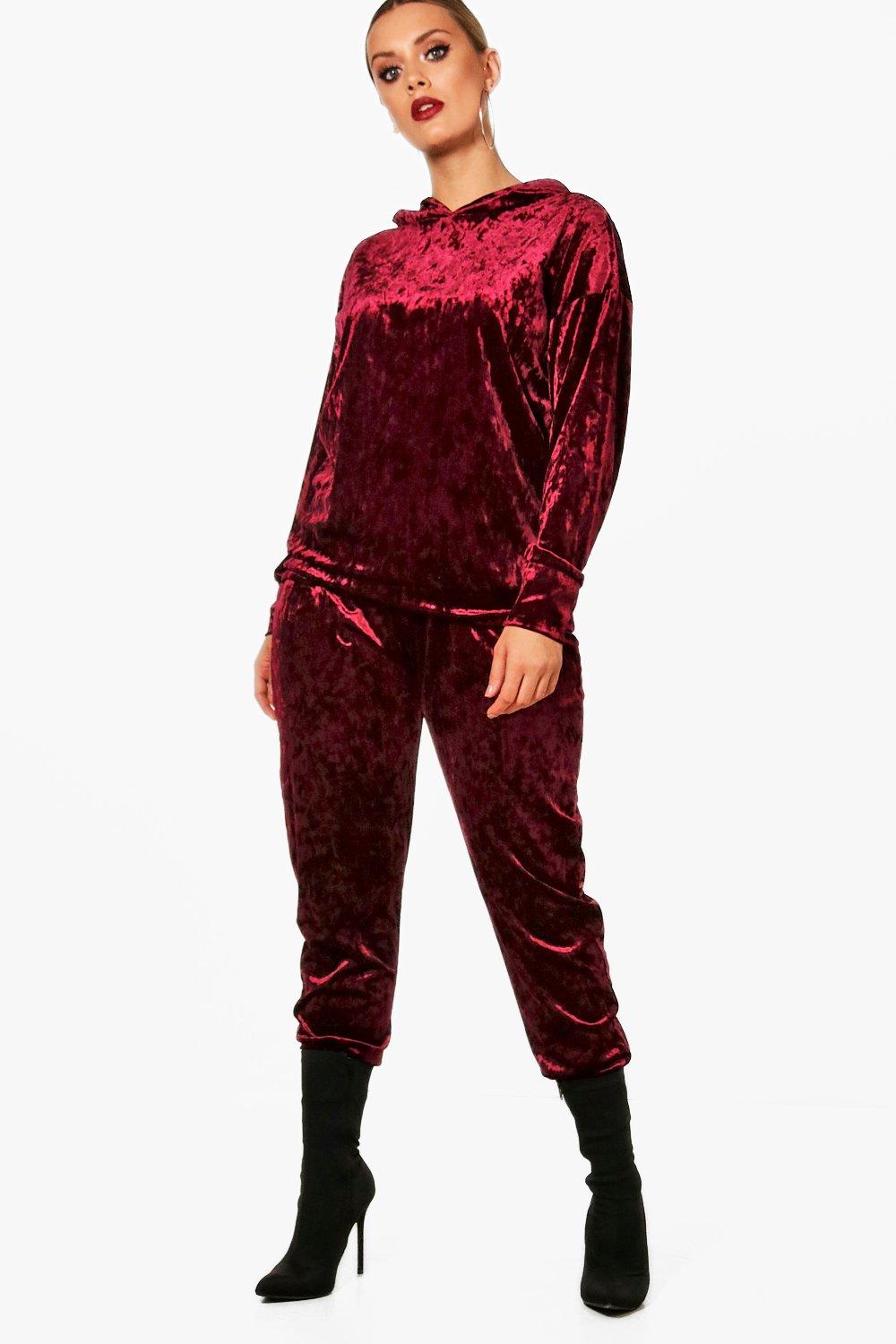 Plus Velvet Hooded Sweat suit Co-Ord | Boohoo