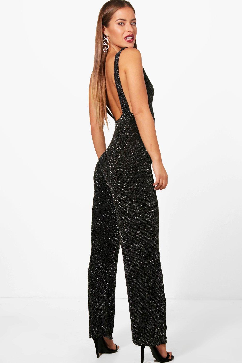 black shimmer jumpsuit