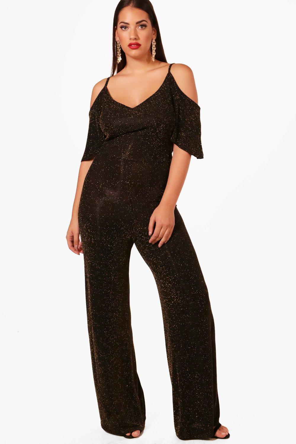 boohoo gold jumpsuit